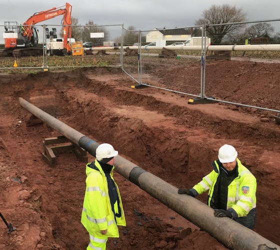 Buried oil pipelines in Staffordshire